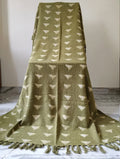 Hand painted green shawl
