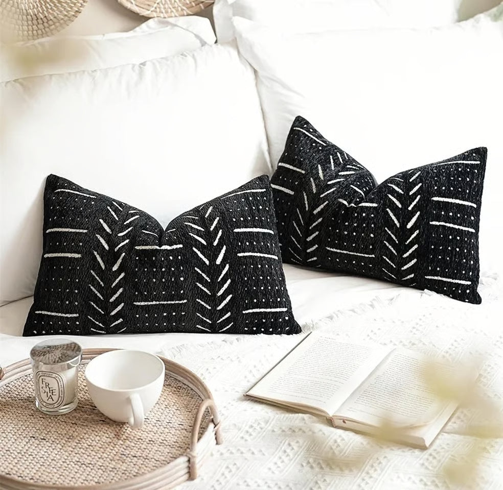 Decorative Black Throw Pillow