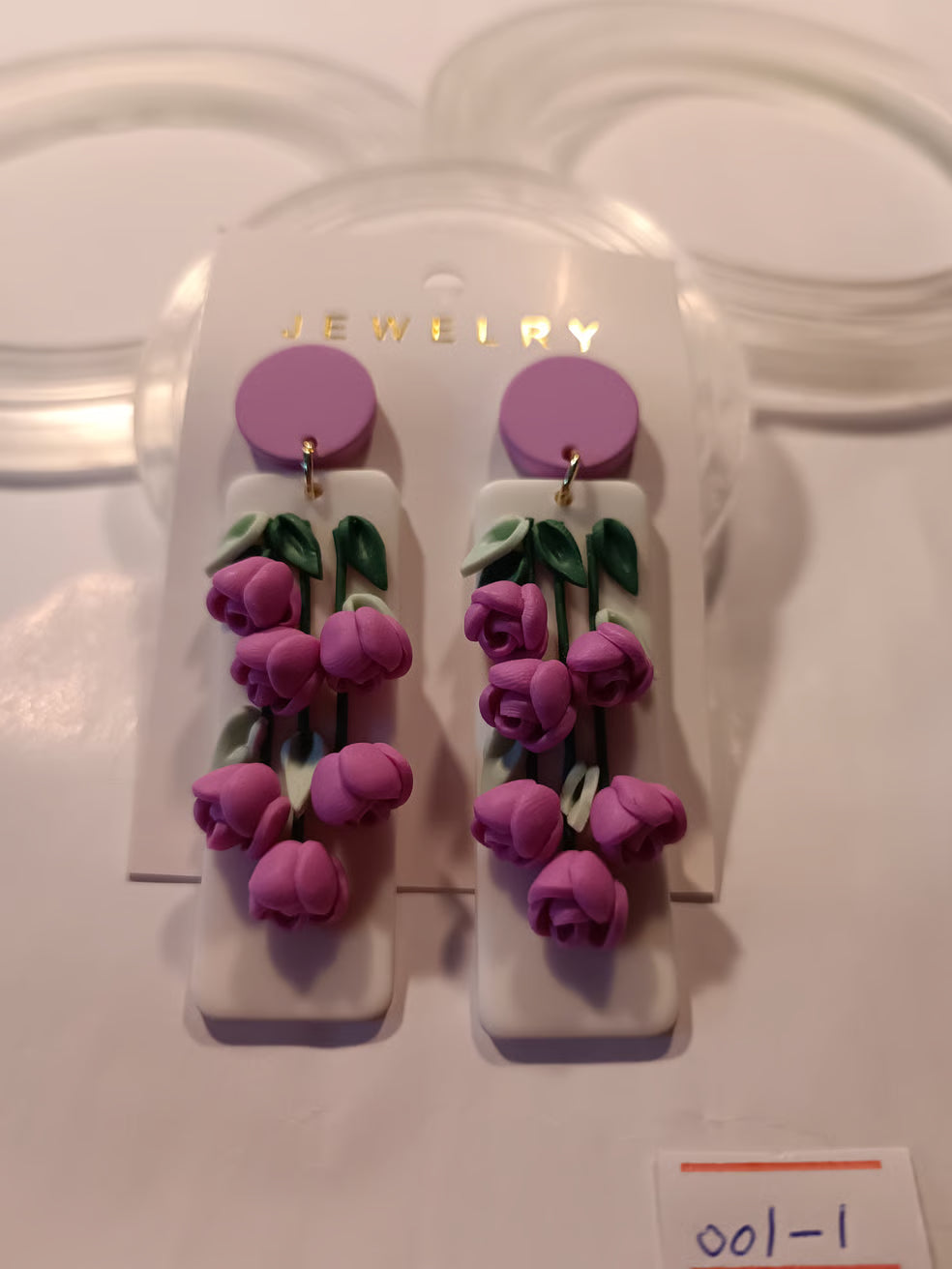 Purple Flower Earrings
