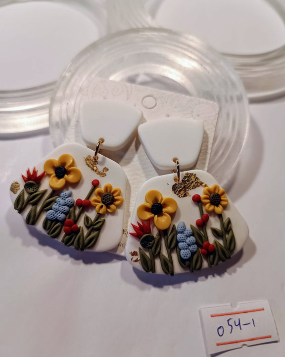 Floral Polymer Clay Earrings